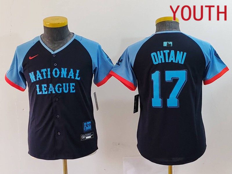 Youth Los Angeles Dodgers #17 Ohtani Blue All star 2024 Nike MLB Jersey style 1